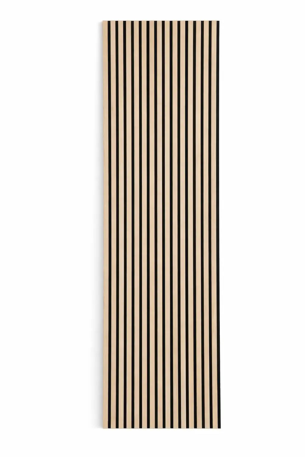 Rectangular towel with vertical beige stripes on a white background